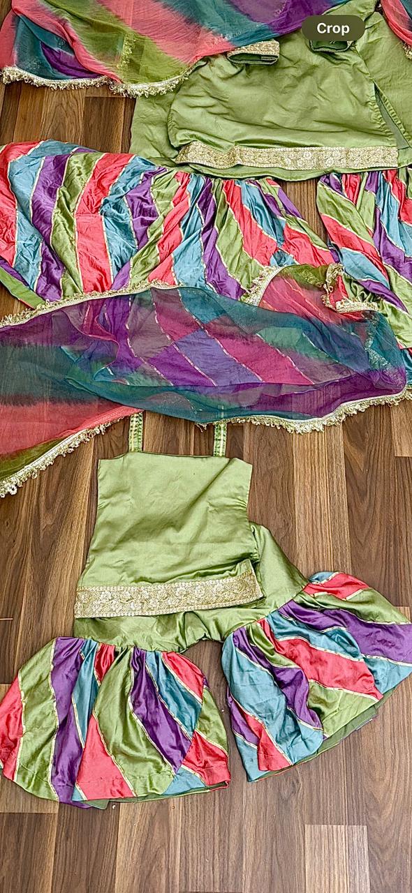 MULTI COLOR GHARARA WITH GOTA PATTI