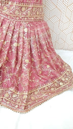 Onion shade Jaal Pattern Embroidered Gharara
