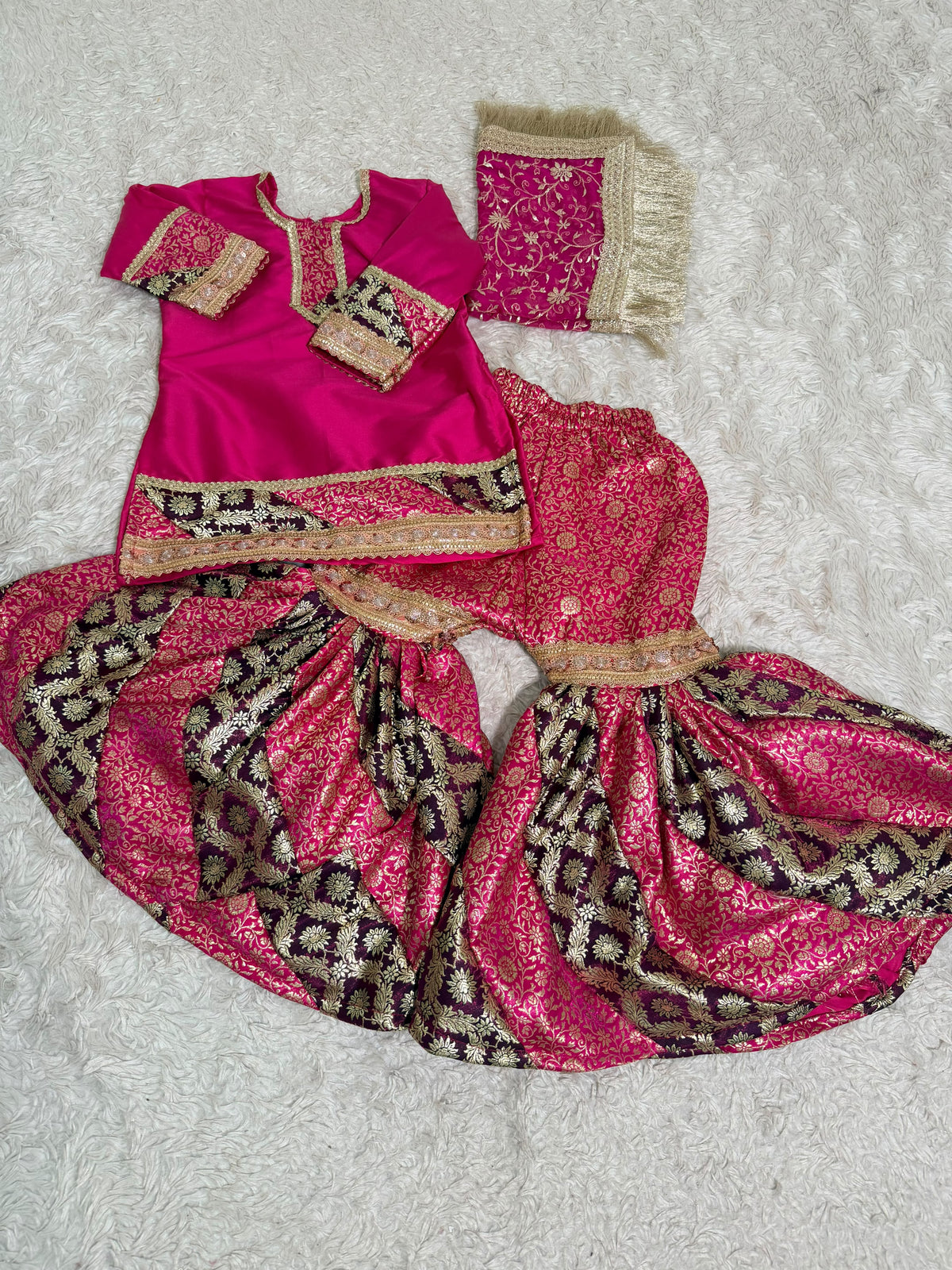 MOTHER DAUGHTER COMBO MULTI STRIPE GHARARA