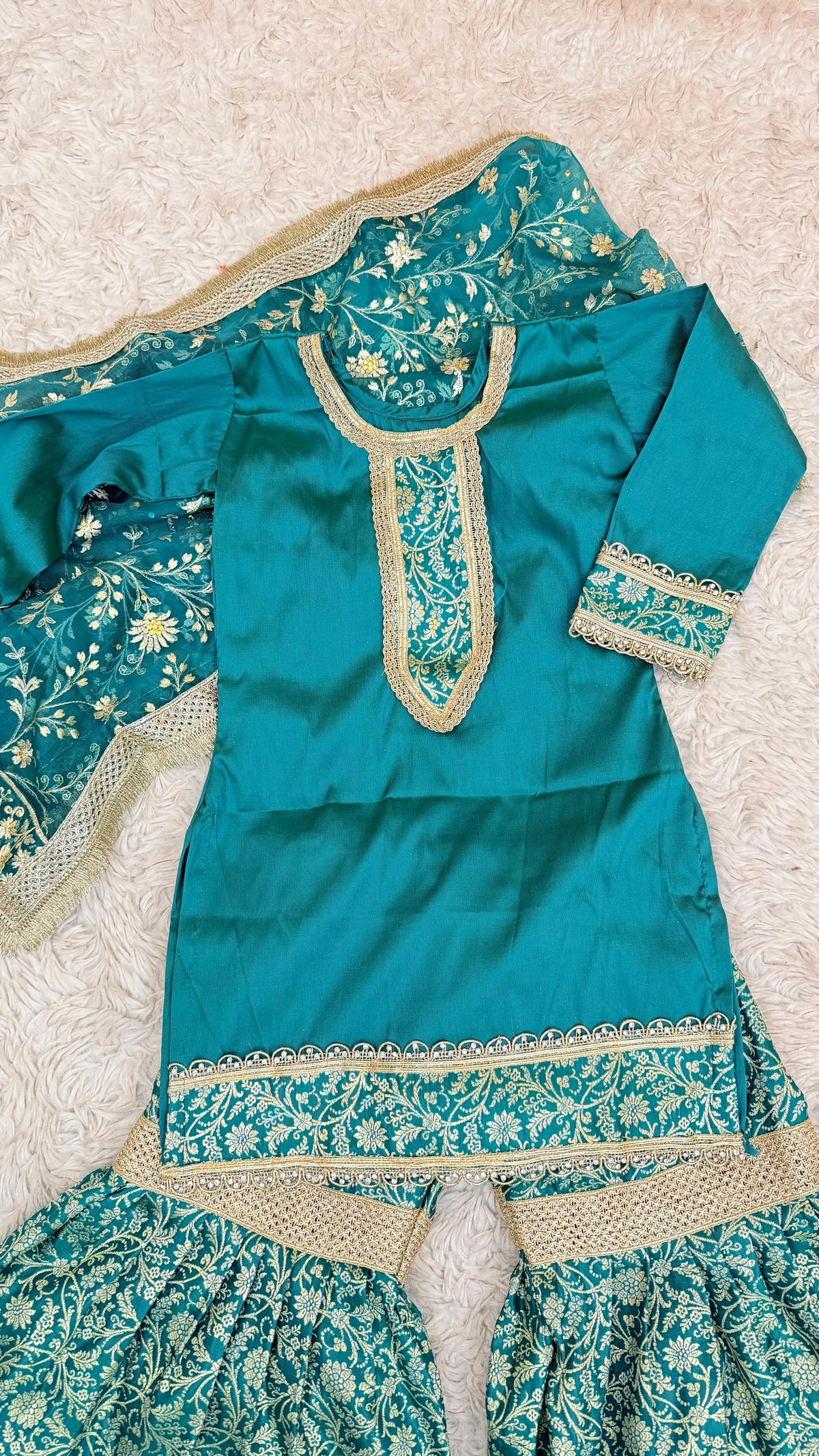 RAMA  KIMKHAB GHARARA FOR LITTLE PRINCESS