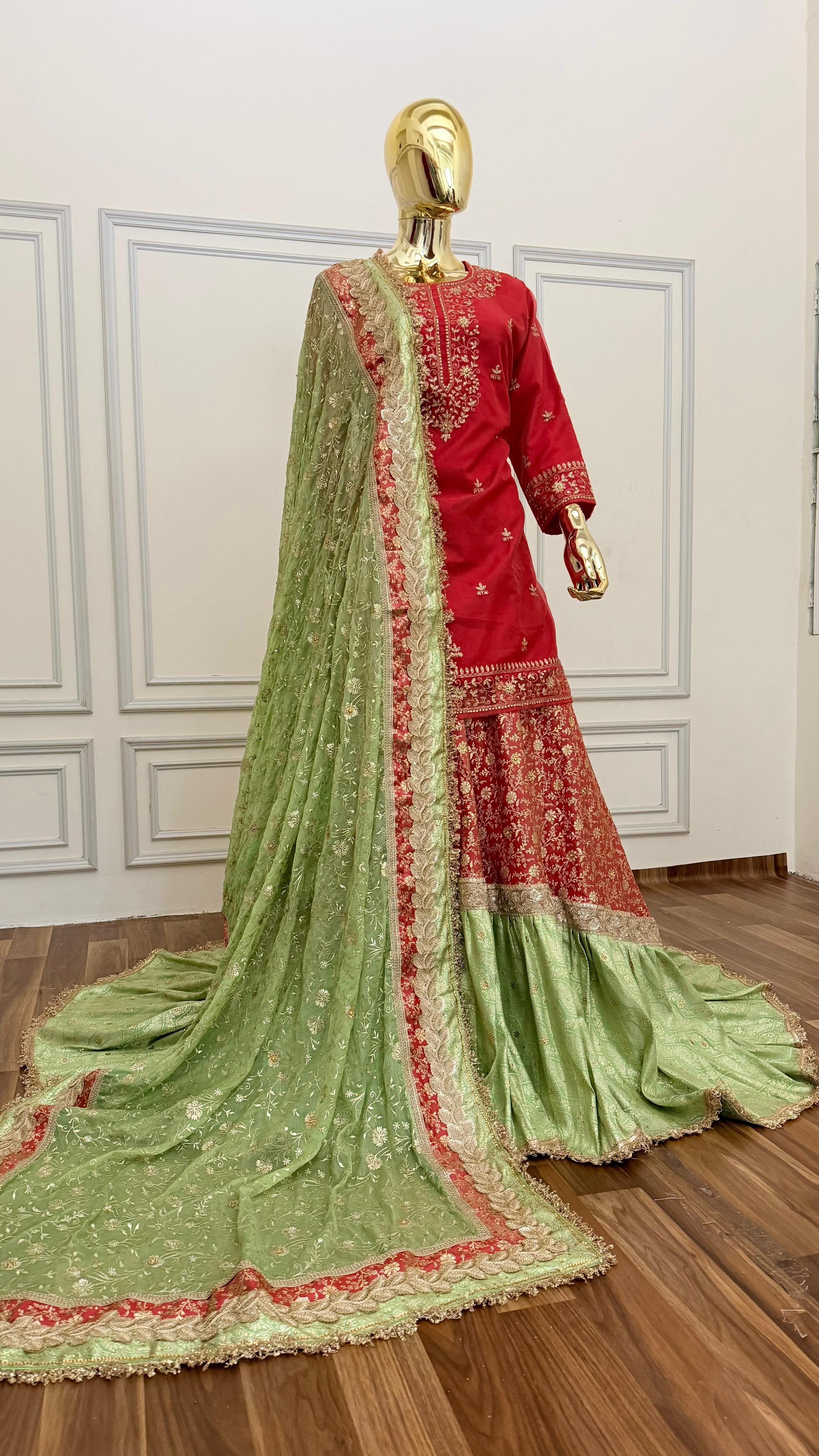 CONTRAST REDDISH PEACH FARSHI