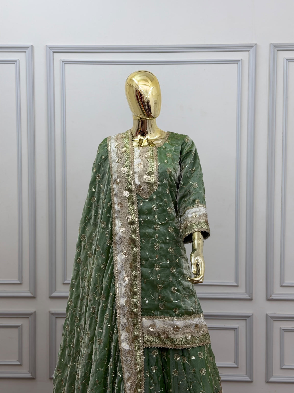 GREENISH PISTA SHADE FARSHI