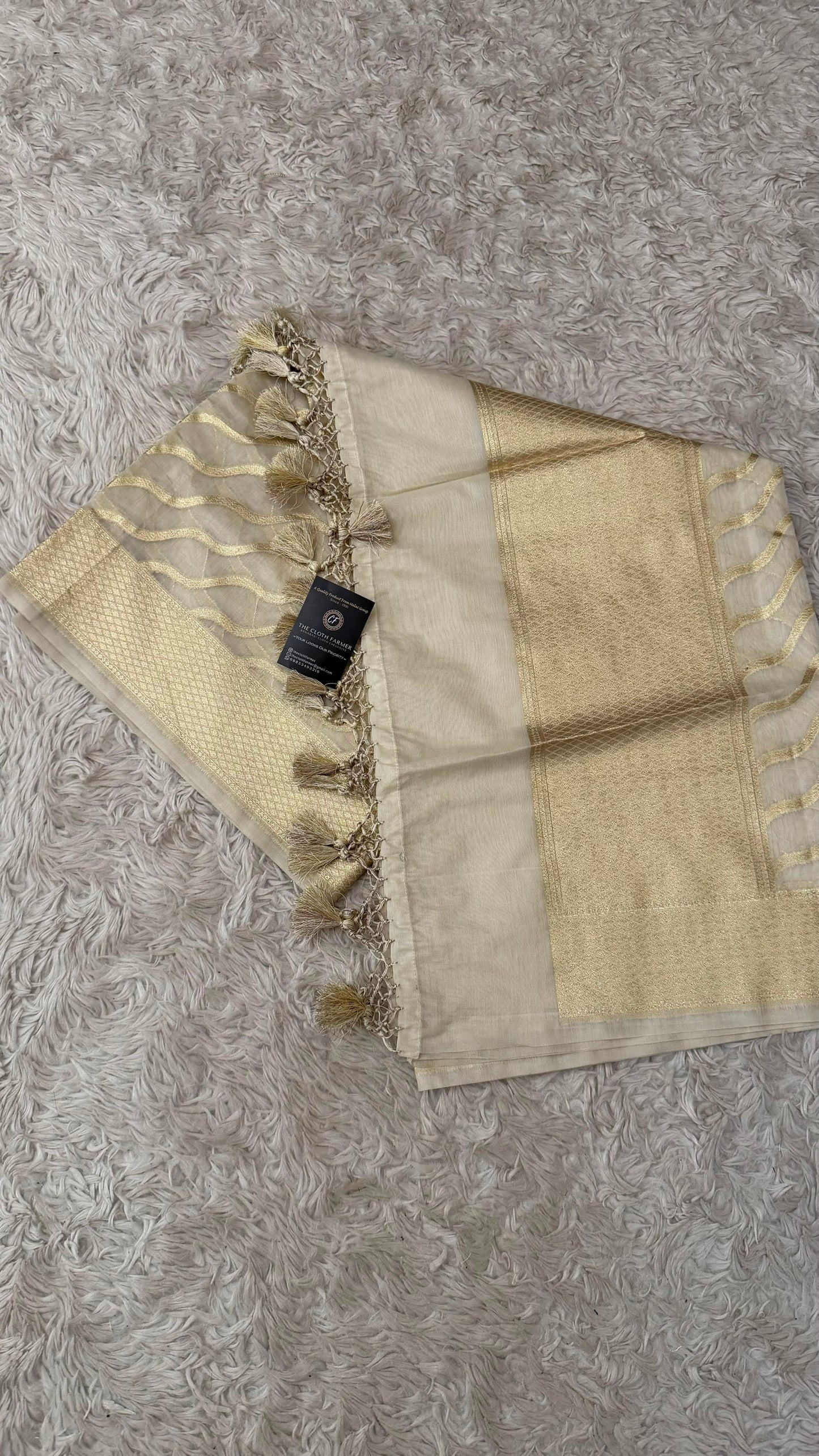 DYEABLE COSMO SILK DUPATTA WITH TUSSEL