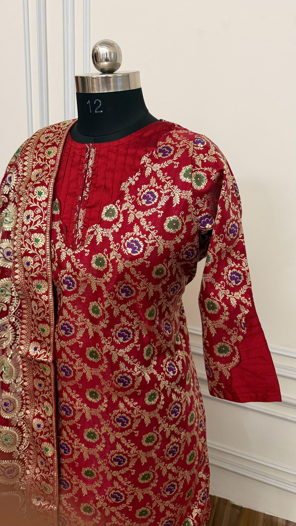 Maroon Designer meenedaar gharara