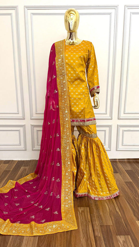TUSCANY COLOR BOOTI MOTIF CONTRAST GHARARA