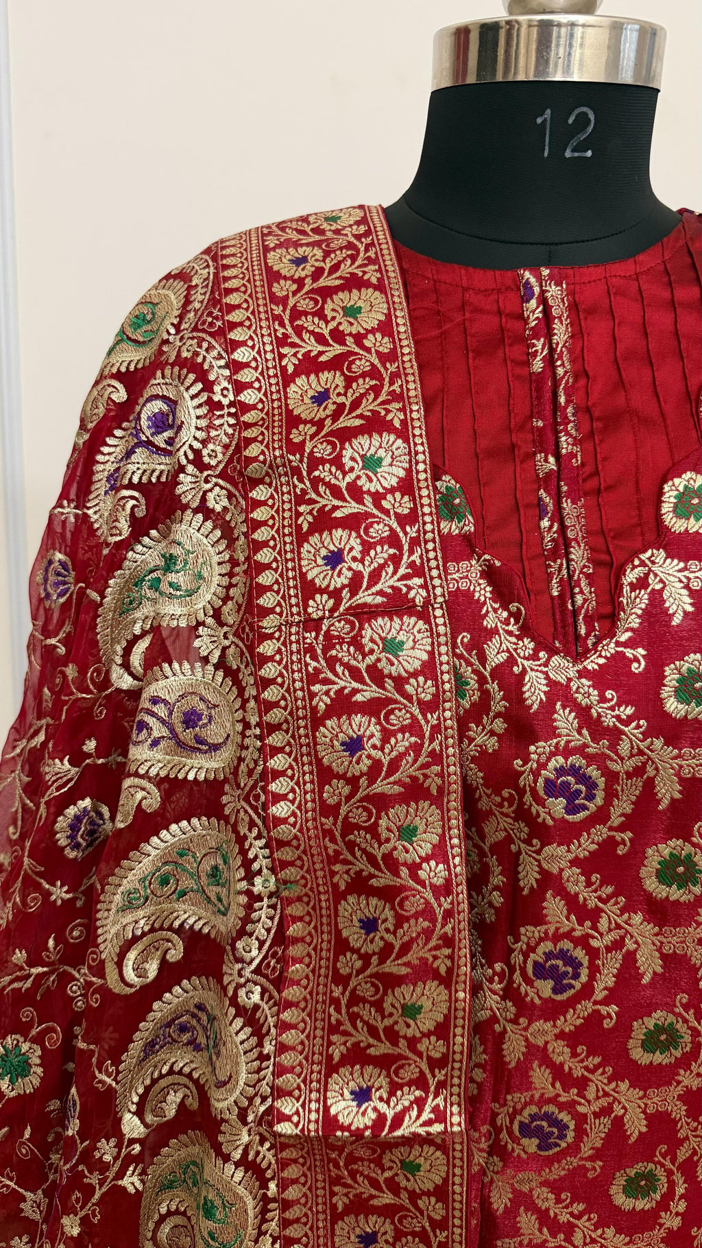 Maroon Designer meenedaar gharara