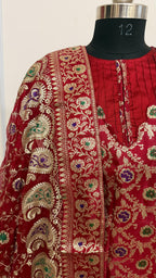 Maroon Designer meenedaar gharara