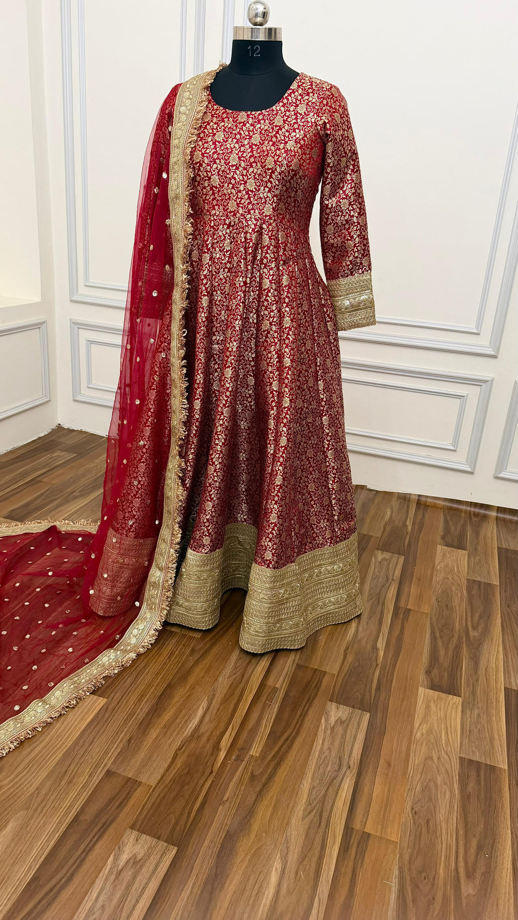 BRIDAL MAROON ANARKALI SUIT