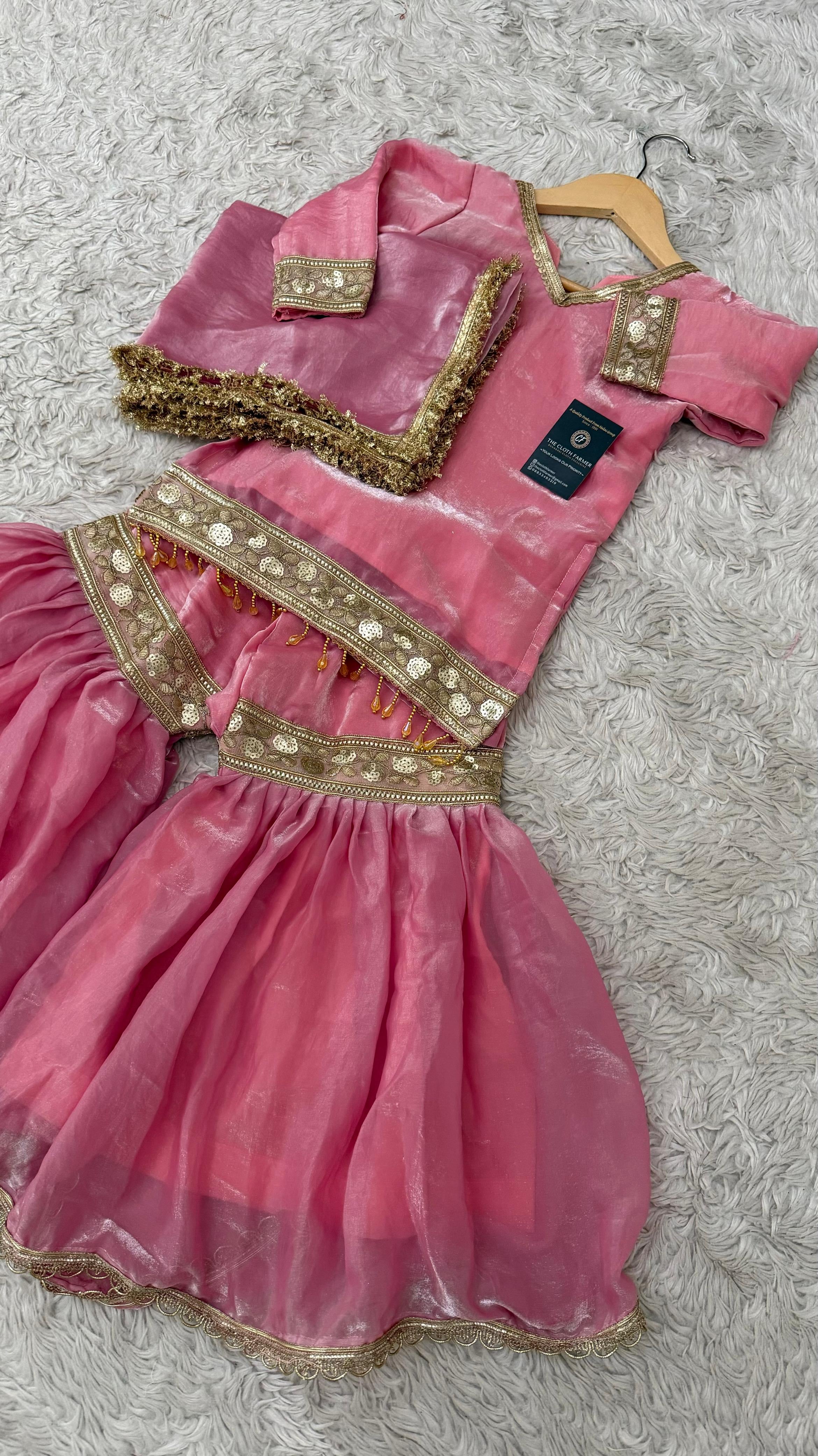 BABY PINK SHADE LITTLE PRINCESS GHARARA