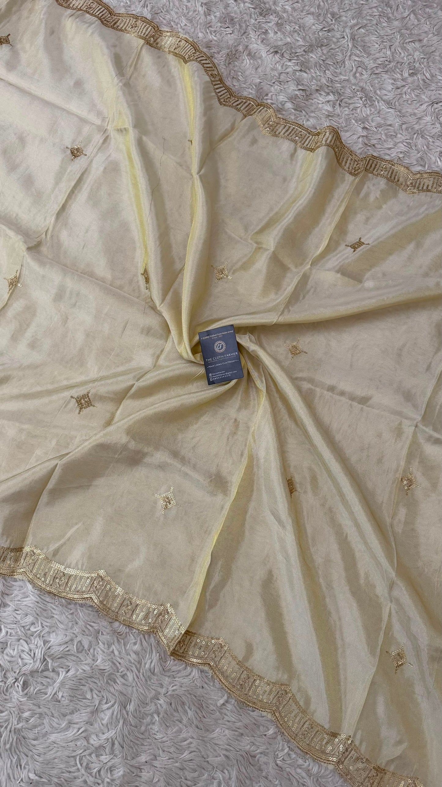DYEABLE COSMO SILK DUPATTA WITH TUSSEL