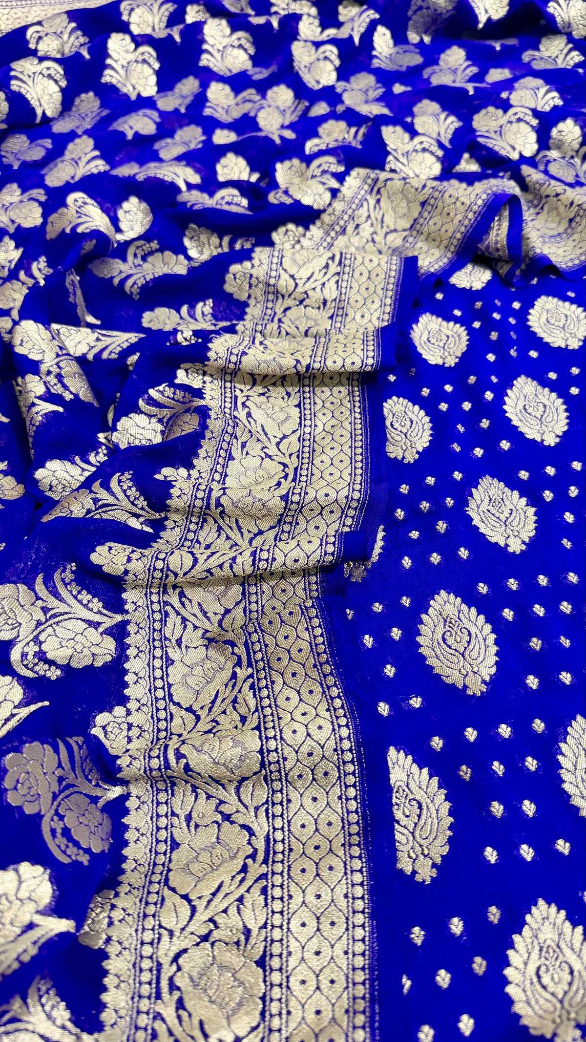 ROYAL BLUE PURE CHIFFON SUIT
