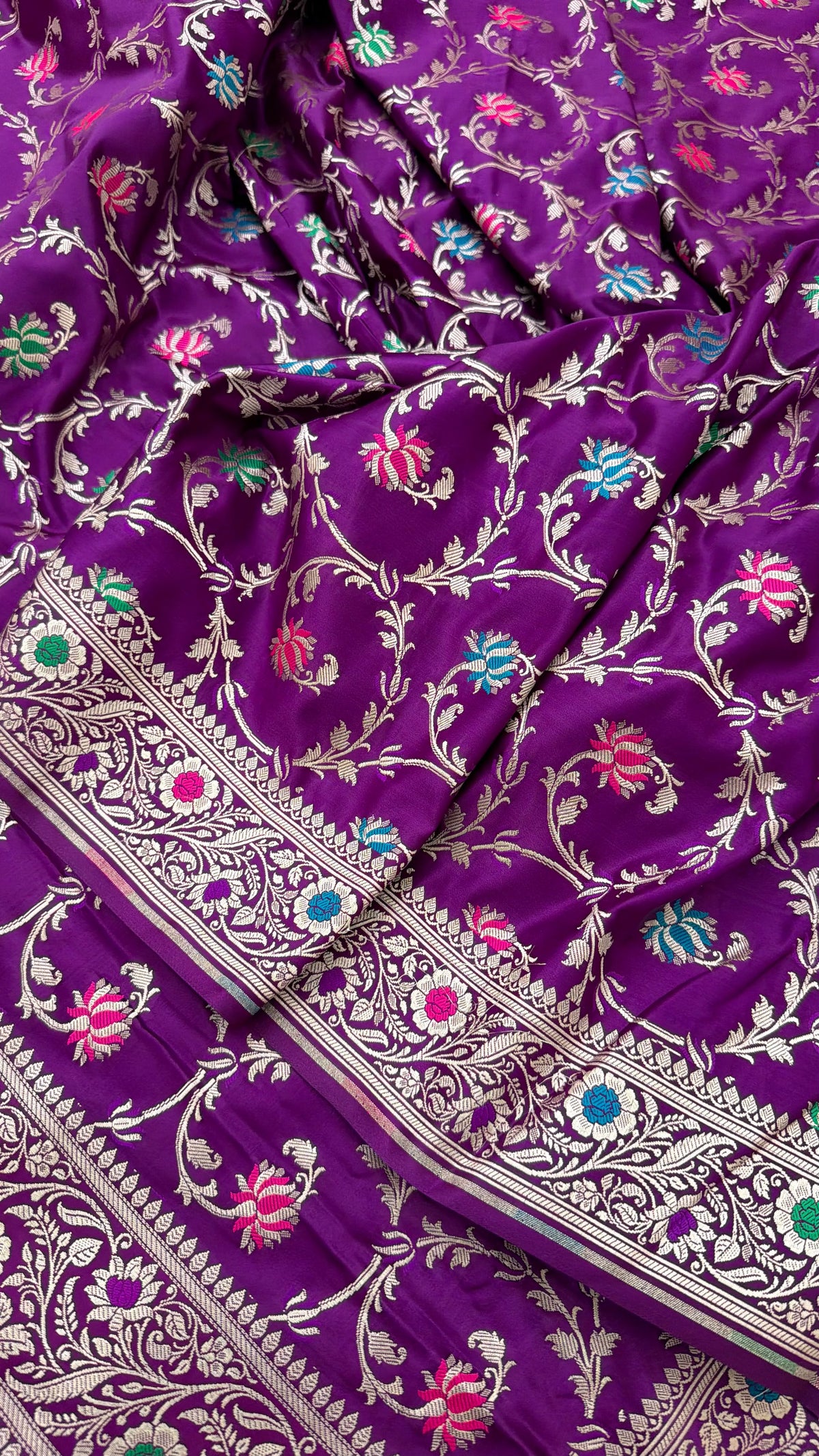 VIOLET PURPEL COLOR MASHRU SILK 3 PIECE SUIT