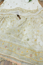 Off white handwork meenakari embroiderded gharara