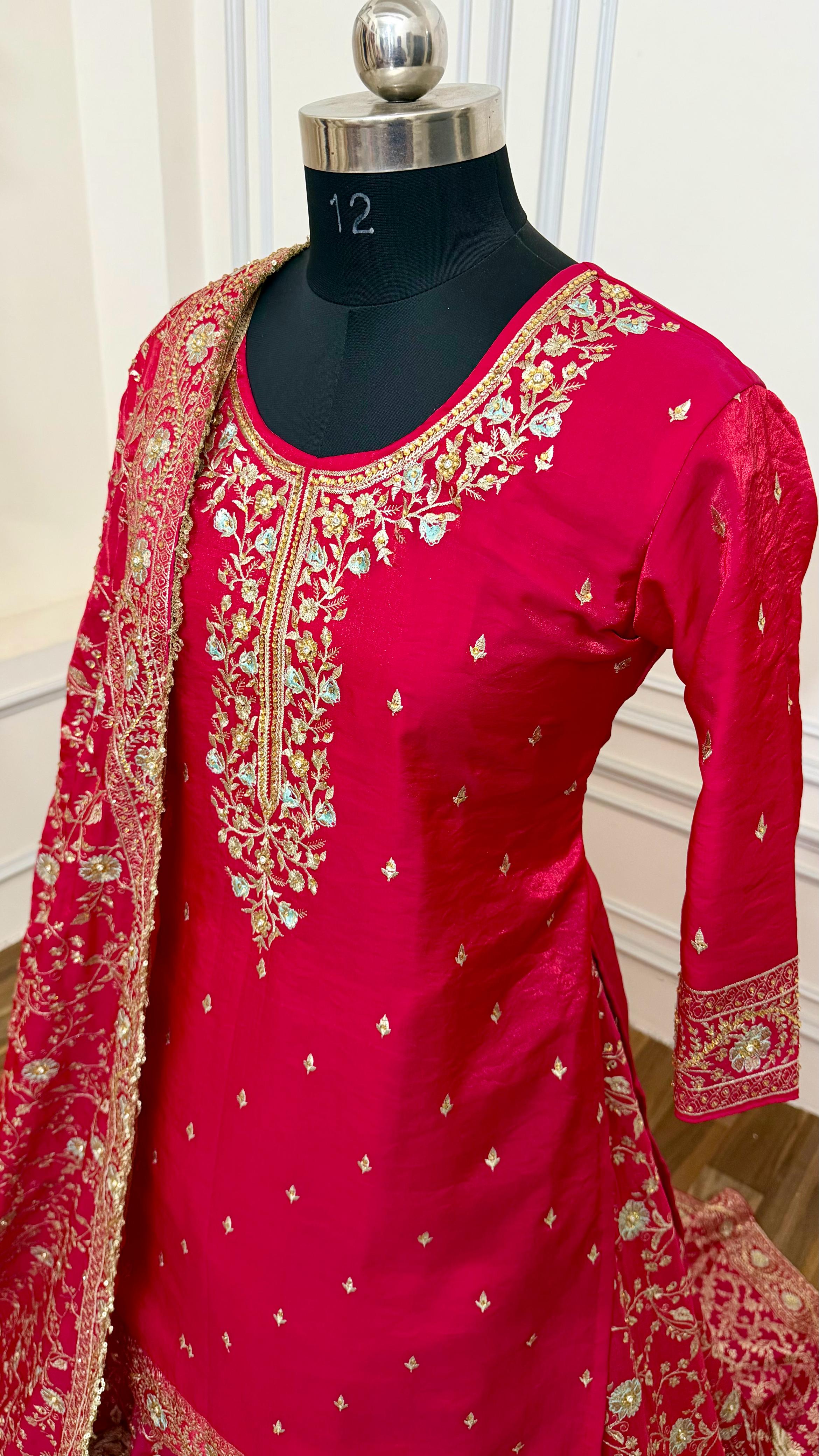 Deep pink Italian shimmer based farshi