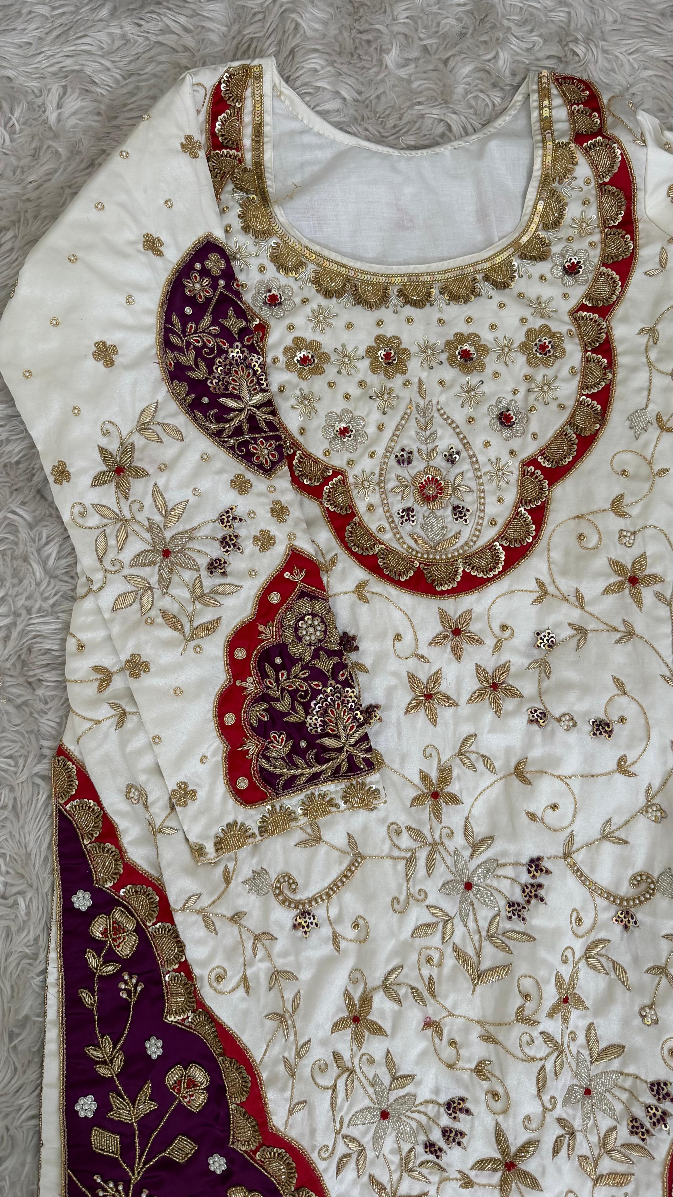 PARTY WEAR MASHRU SILK BASED ZARDOZI SALWAR SUIT