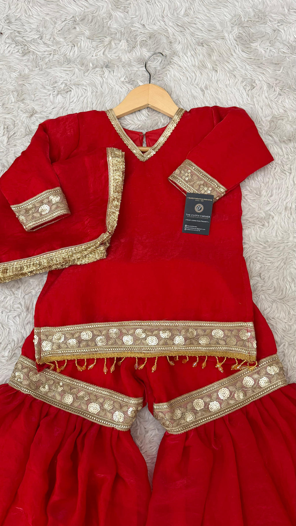 RED SHADE LITTLE PRINCESS GHARARA