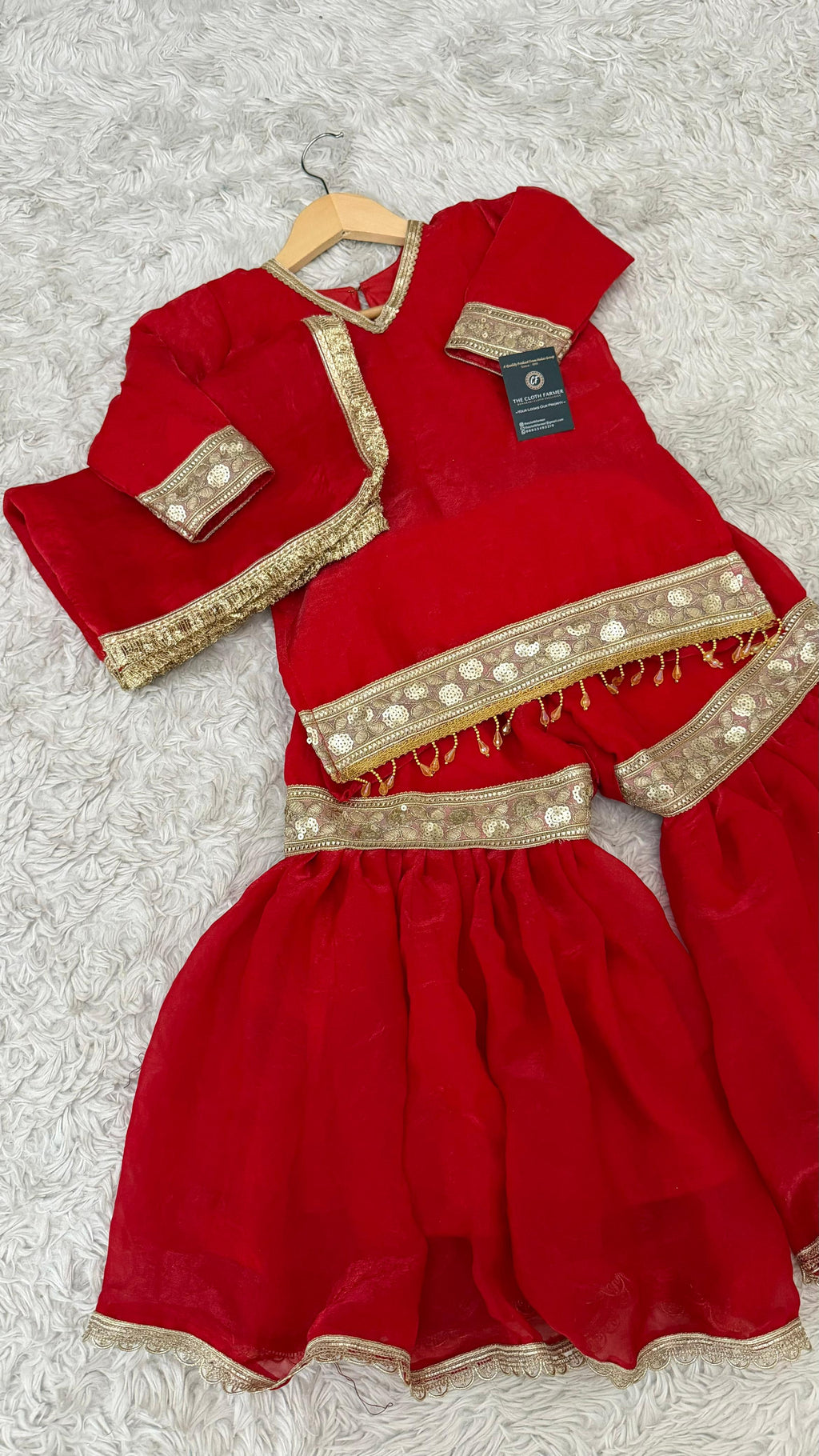 RED SHADE LITTLE PRINCESS GHARARA