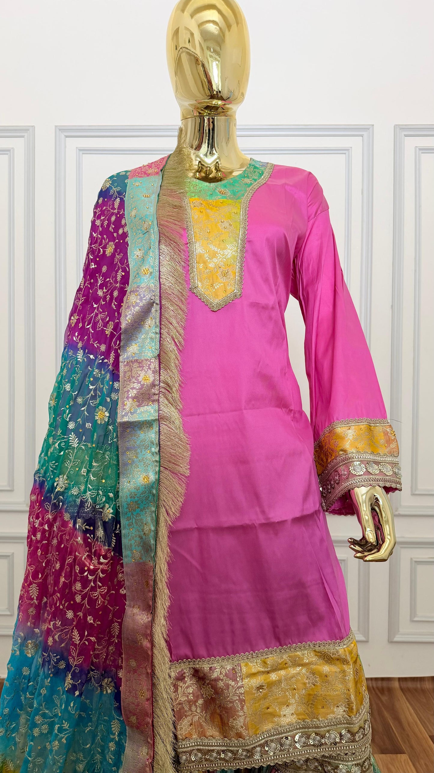 LIGHT SHADE MULTI GHARARA
