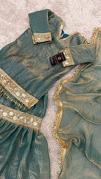 GOLDEN BLUE SHADE LITTLE PRINCESS GHARARA