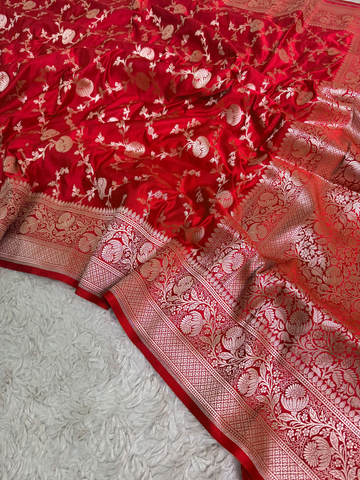 CINOBER RED MASHRU SILK SAREE