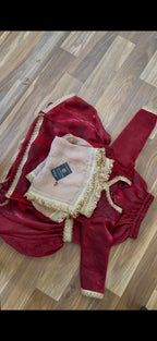 Italian shimmer silk based blood maroon gharara