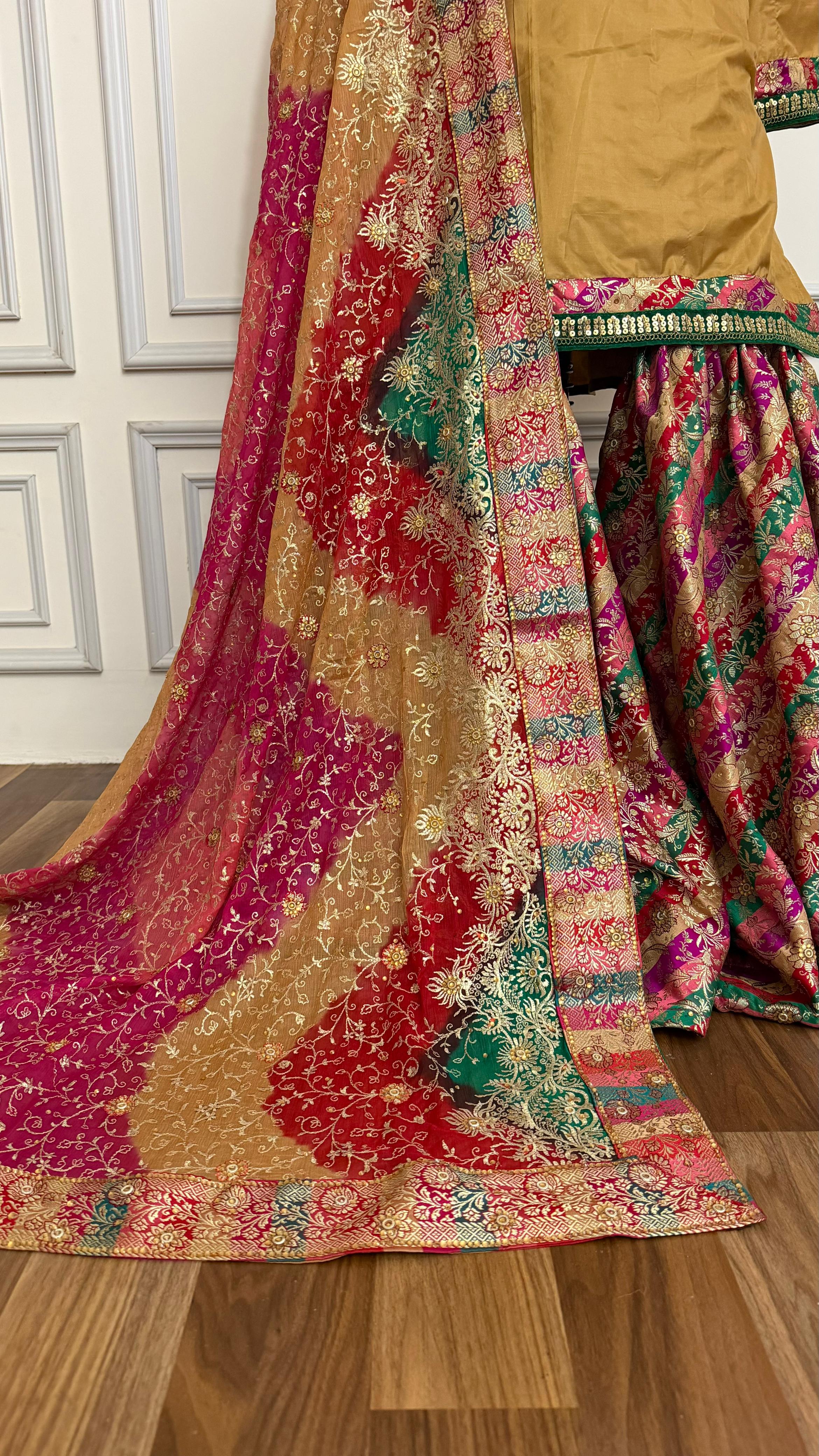 MULTI STRIPE CHATAPATI GHARARA