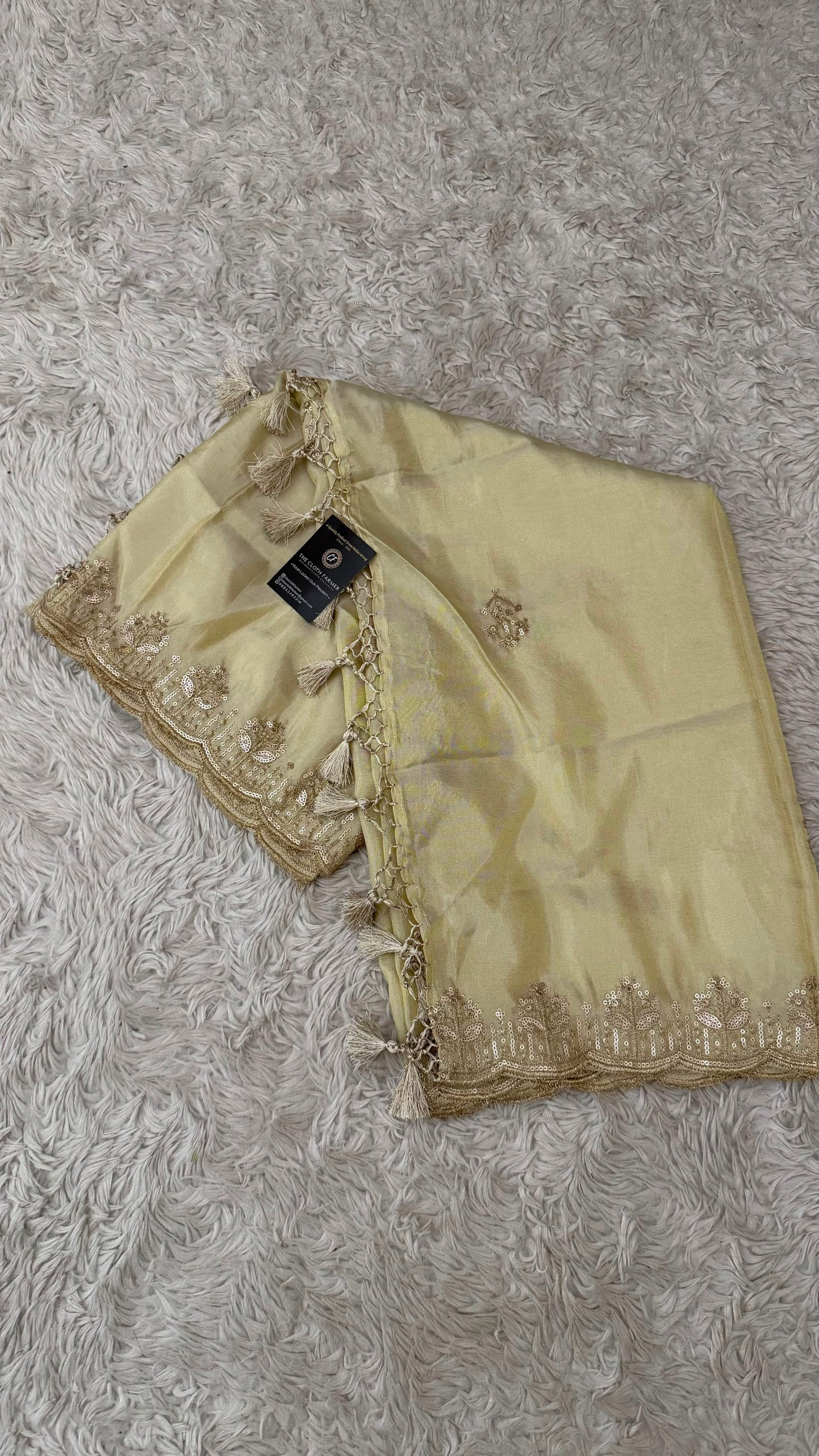 DYEABLE COSMO SILK DUPATTA WITH TUSSEL