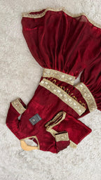 DARK REDDISH MAROON SHADE LITTLE PRINCESS GHARARA