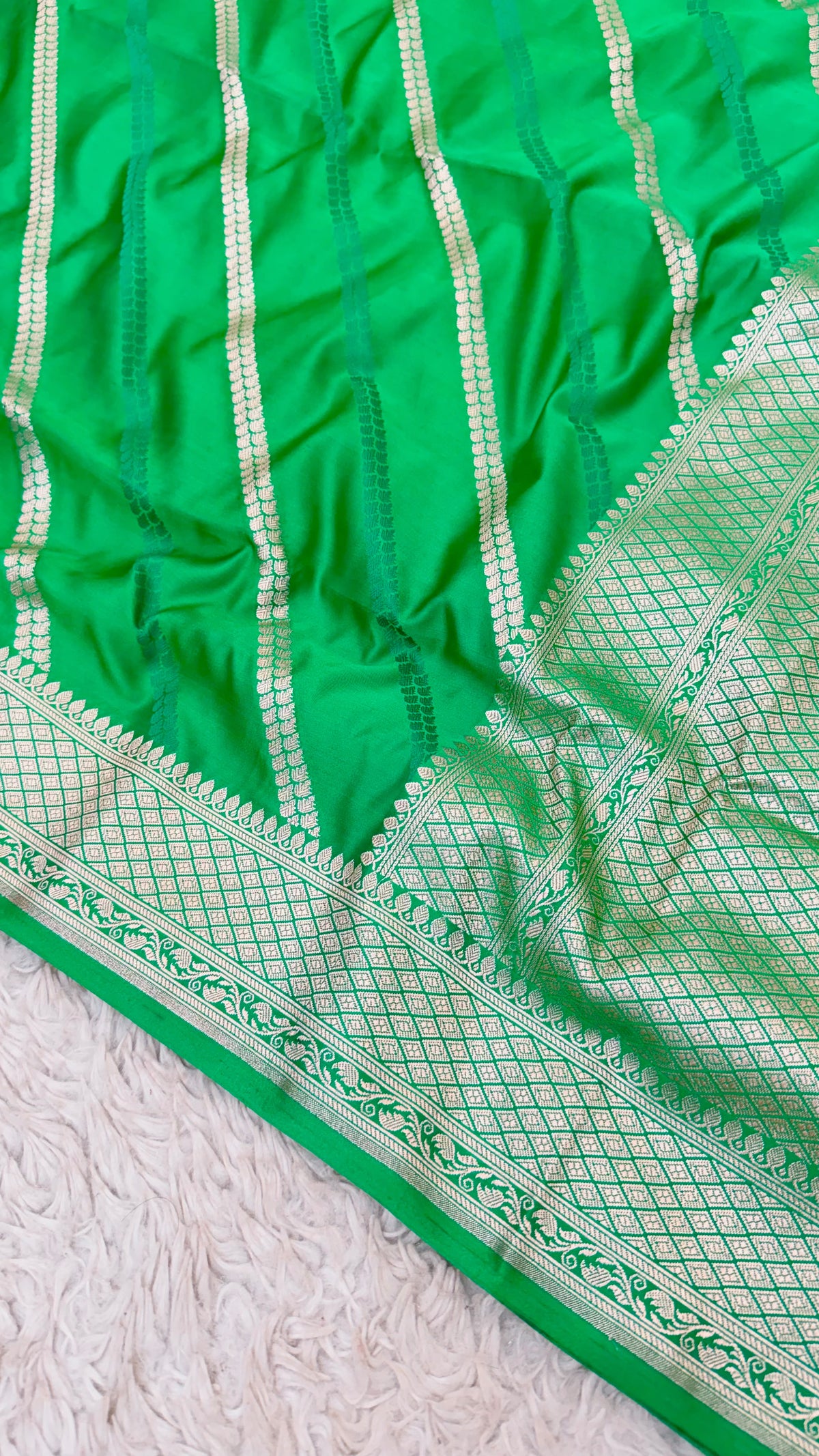 MALACHITE GREEN ADA DESIGN MASHRU KATAAN SILK