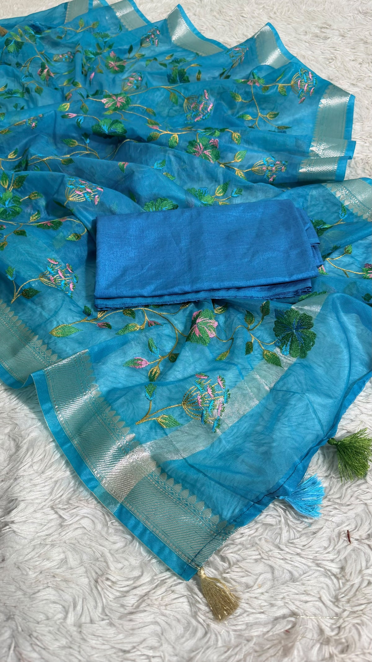 DEEP CYAN BLUE EMBROIDERED SUIT