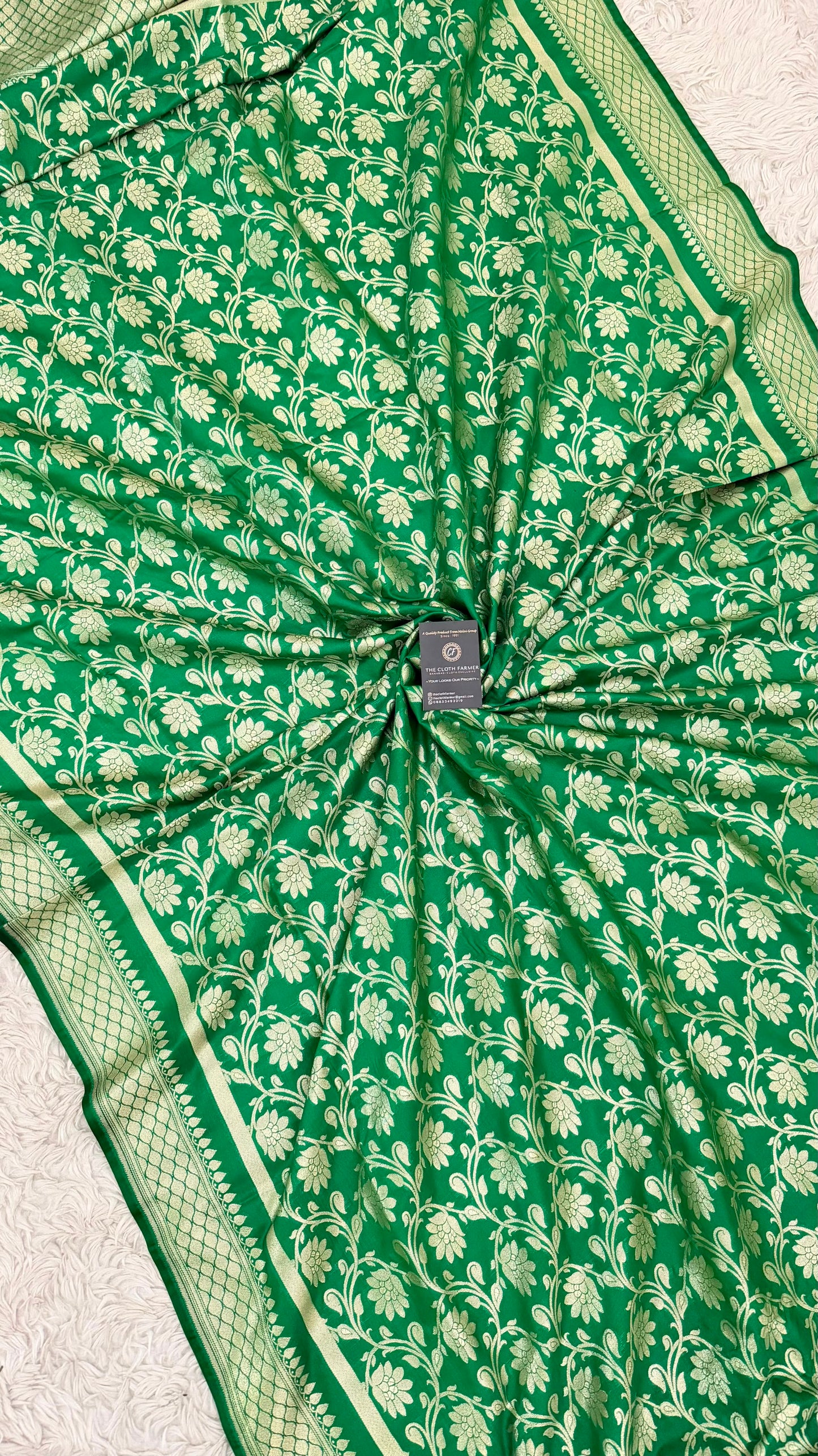 MASHRU SILK GREEN COLOR DUPATTA