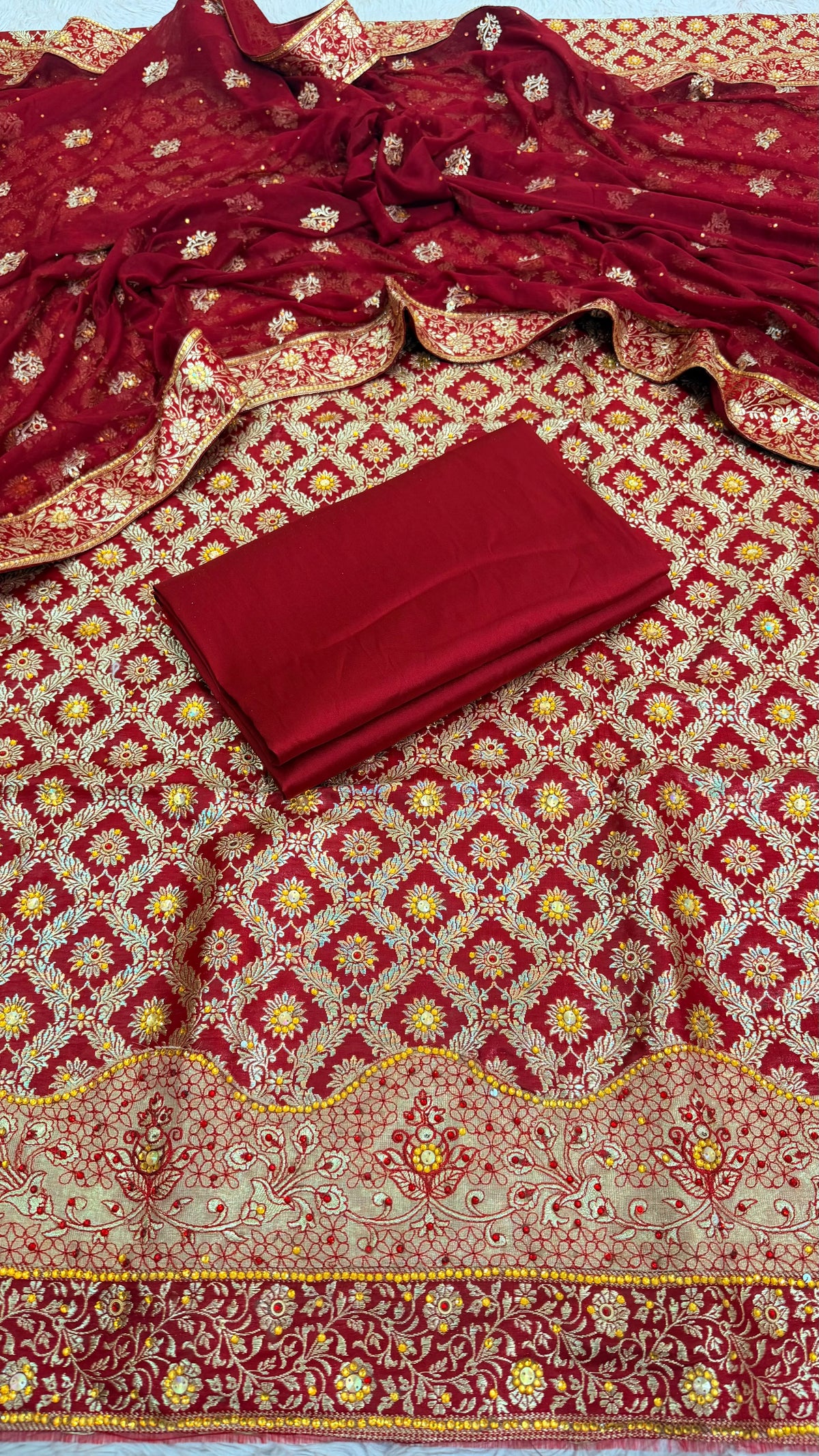 MAROON BANARASI KIMKHAB SUIT
