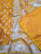 Mustard shade premium mashru silk saree