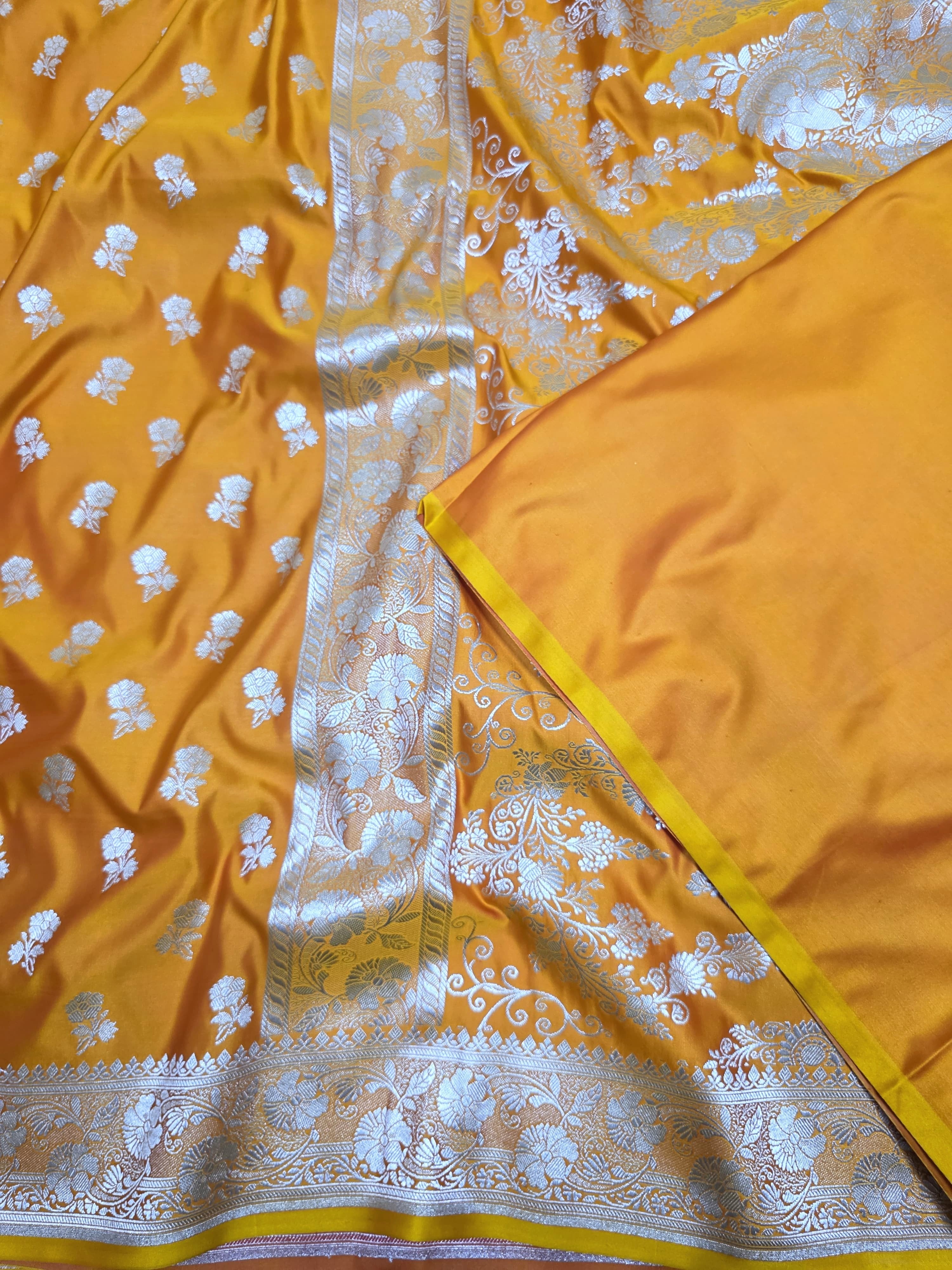 Mustard shade premium mashru silk saree