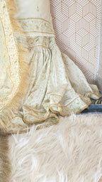Off white Embroidered Gharara with Viscose silk base