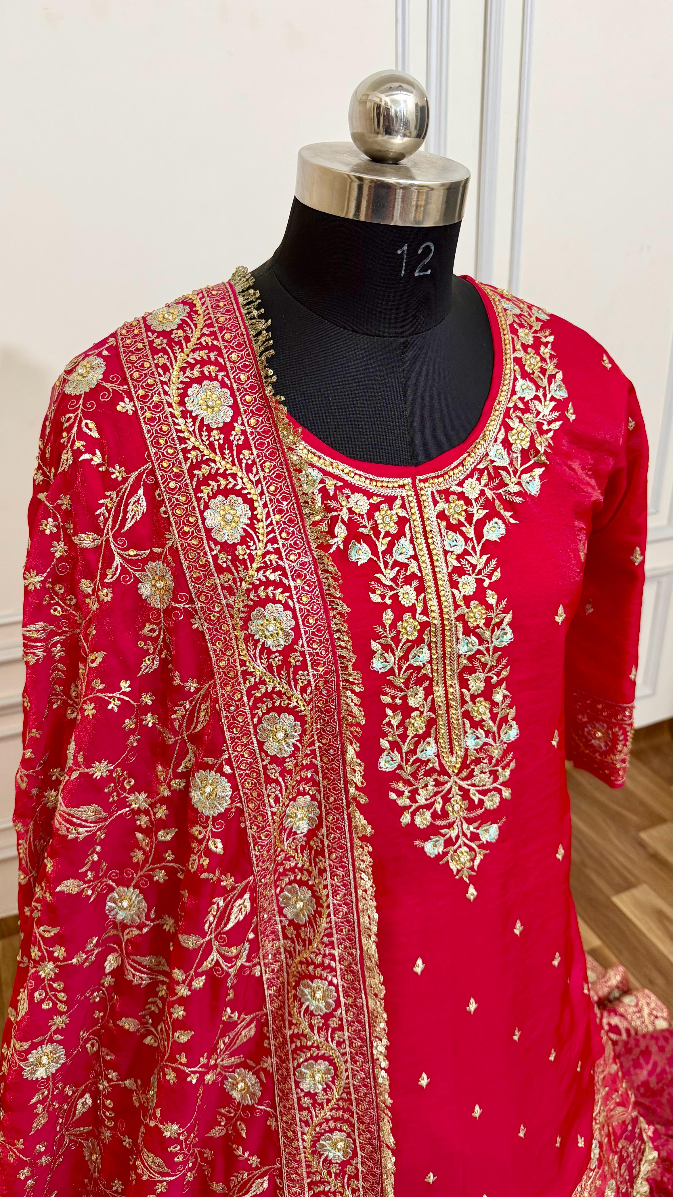 Deep pink Italian shimmer based farshi