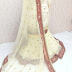 Off white booti Embroidered Gharara
