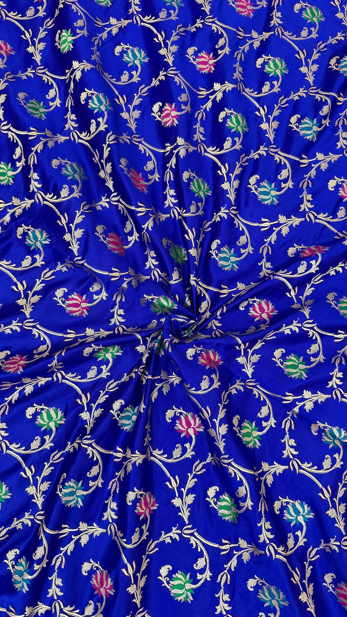 ROYAL BLUE QCOLOR MASHRU SILK 3 PIECE SUIT