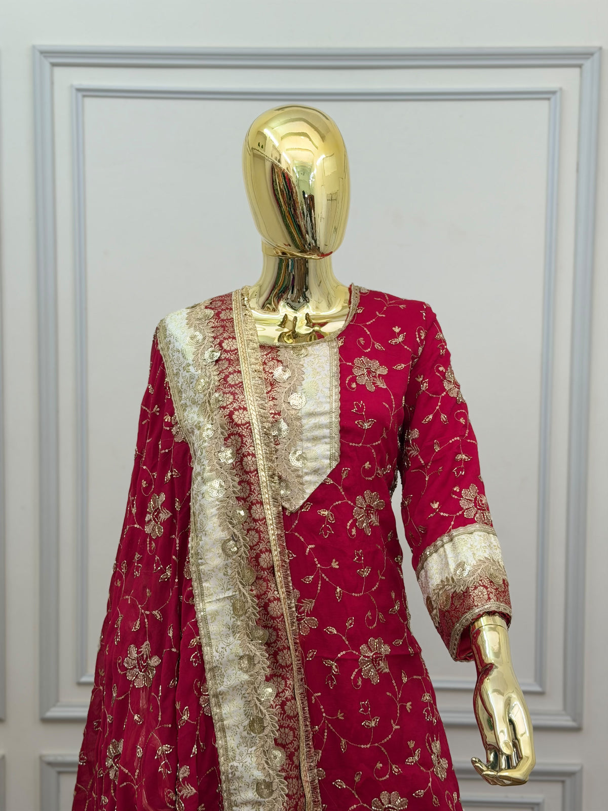 DEEP RANI PINK RAMPURI GHARARA