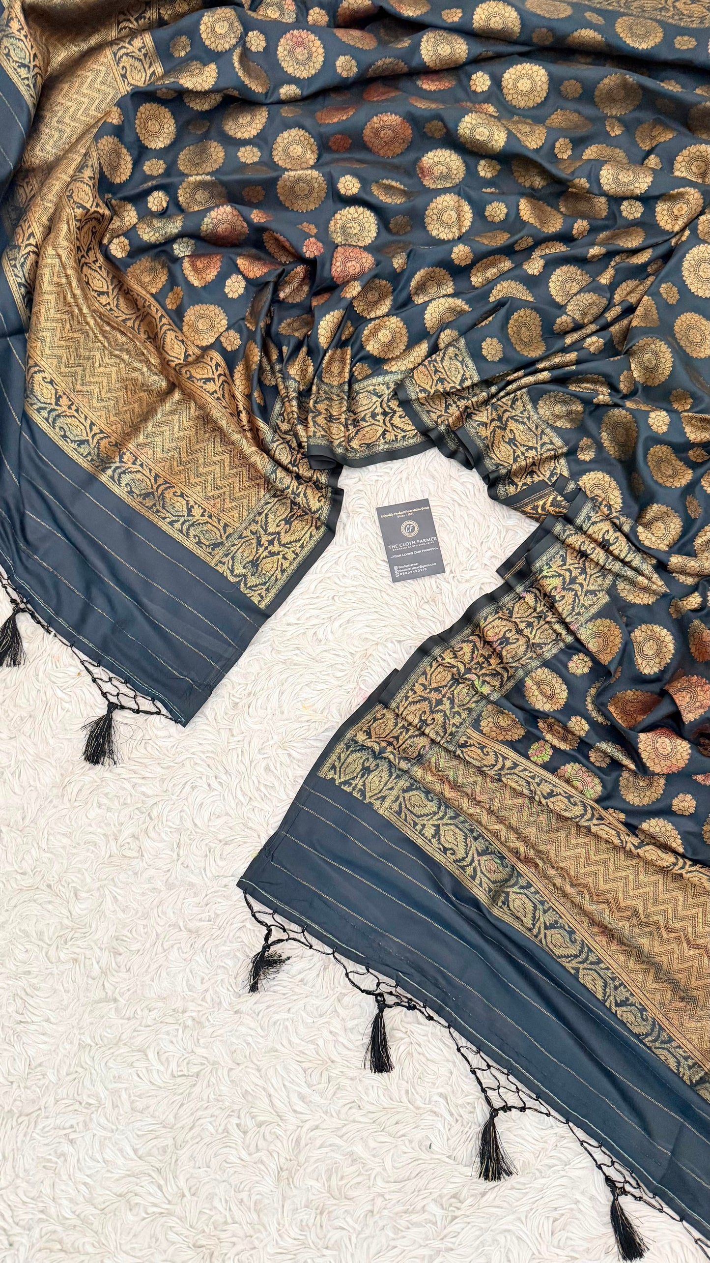 MASHRU SILK BRIGHT BLACK DUPATTA
