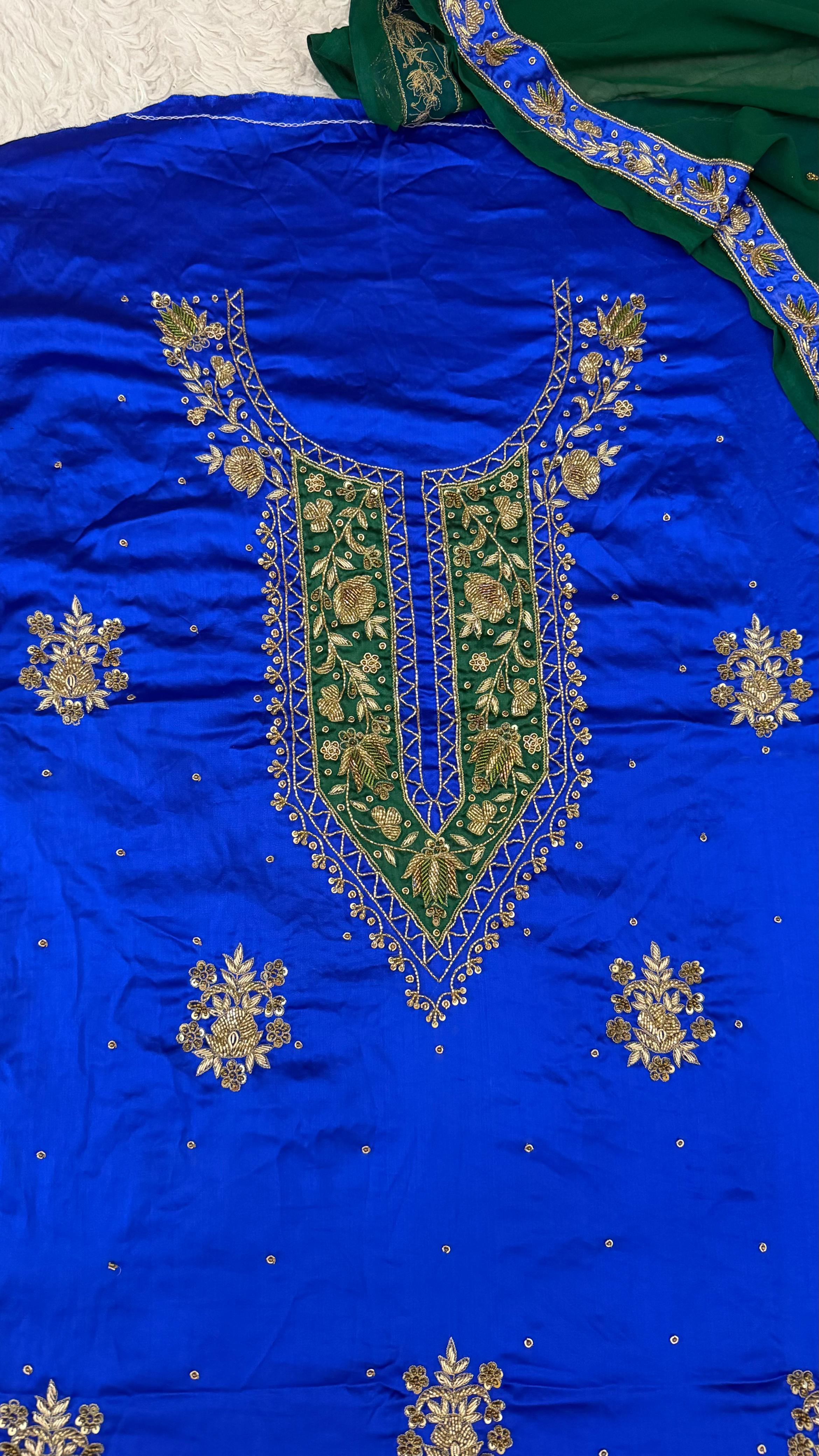 printest inspired royal blue and bottle green shade 3 piece suit