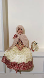 Maroon and off-white lahenga