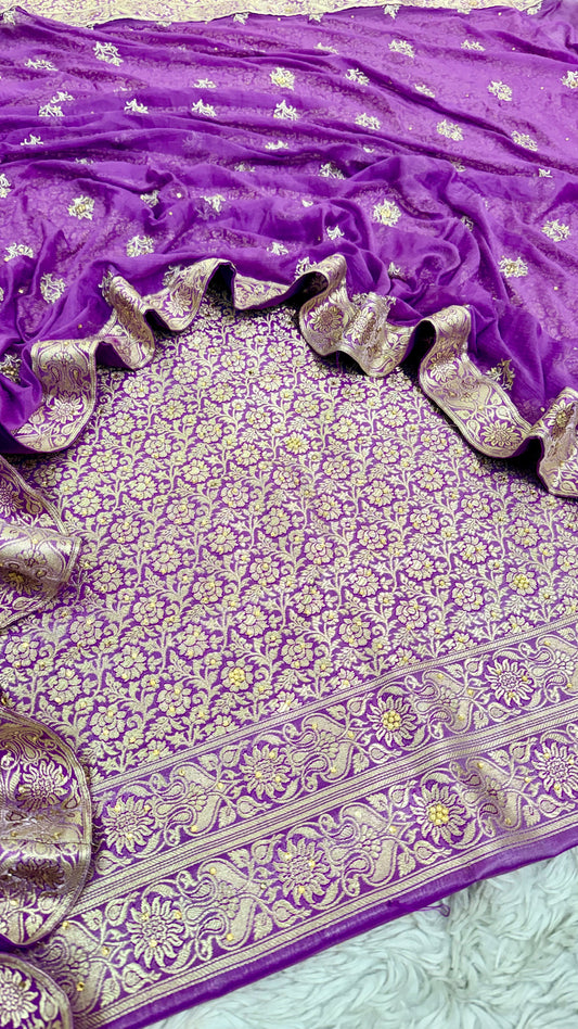 LEVENDER BANARASI KIMKHAB SUIT