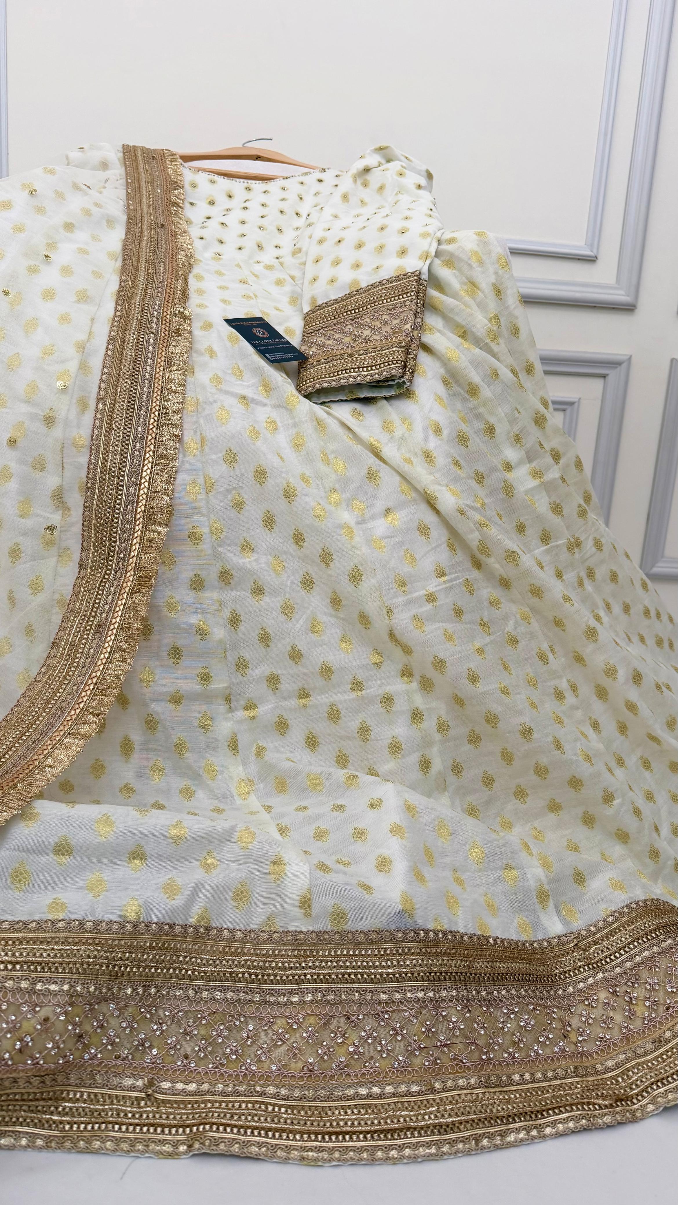 OFF WHITE  ANARKALI SUIT