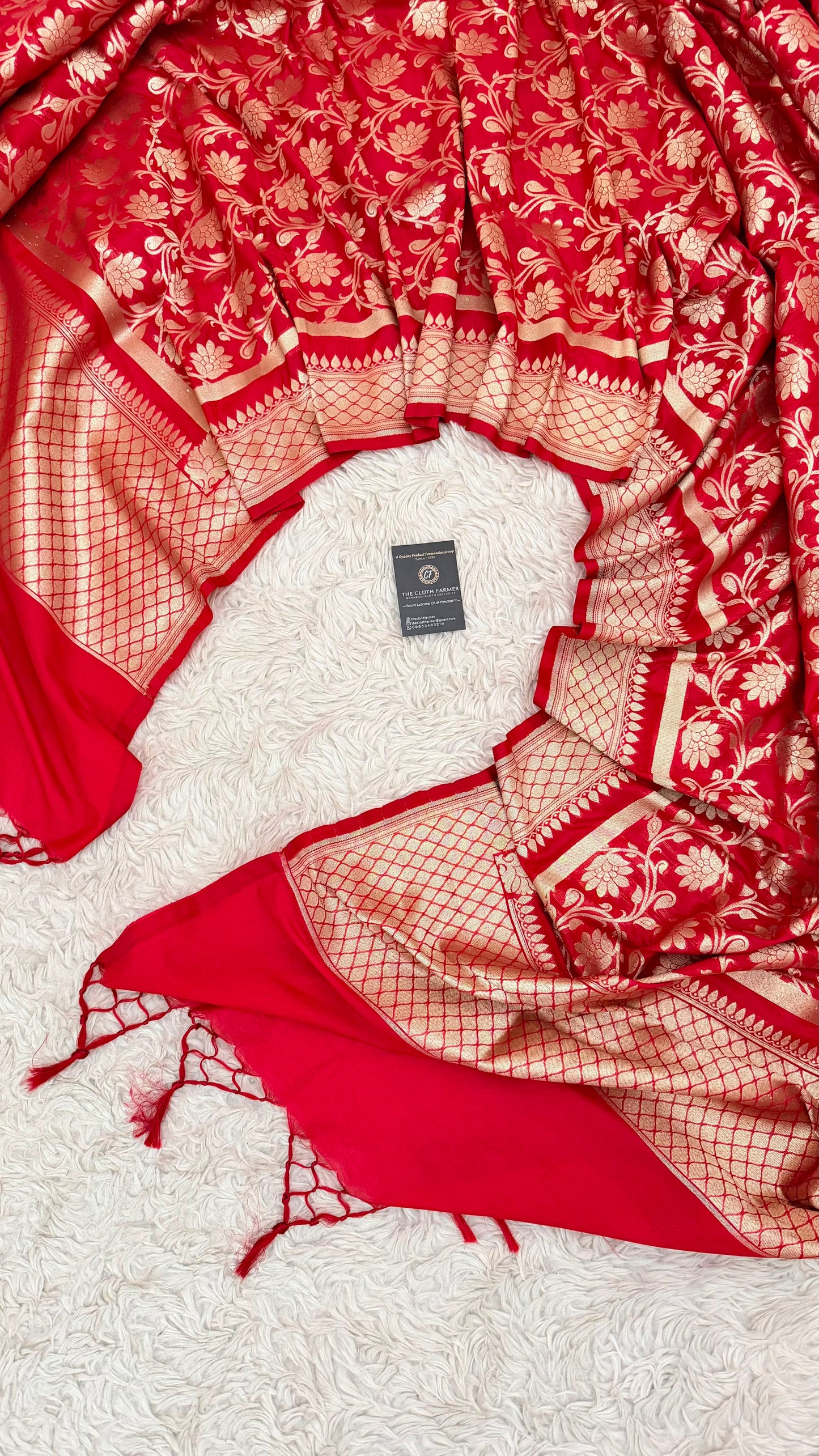 MASHRU SILK RED DUPATTA
