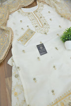 Off white handwork meenakari embroiderded gharara