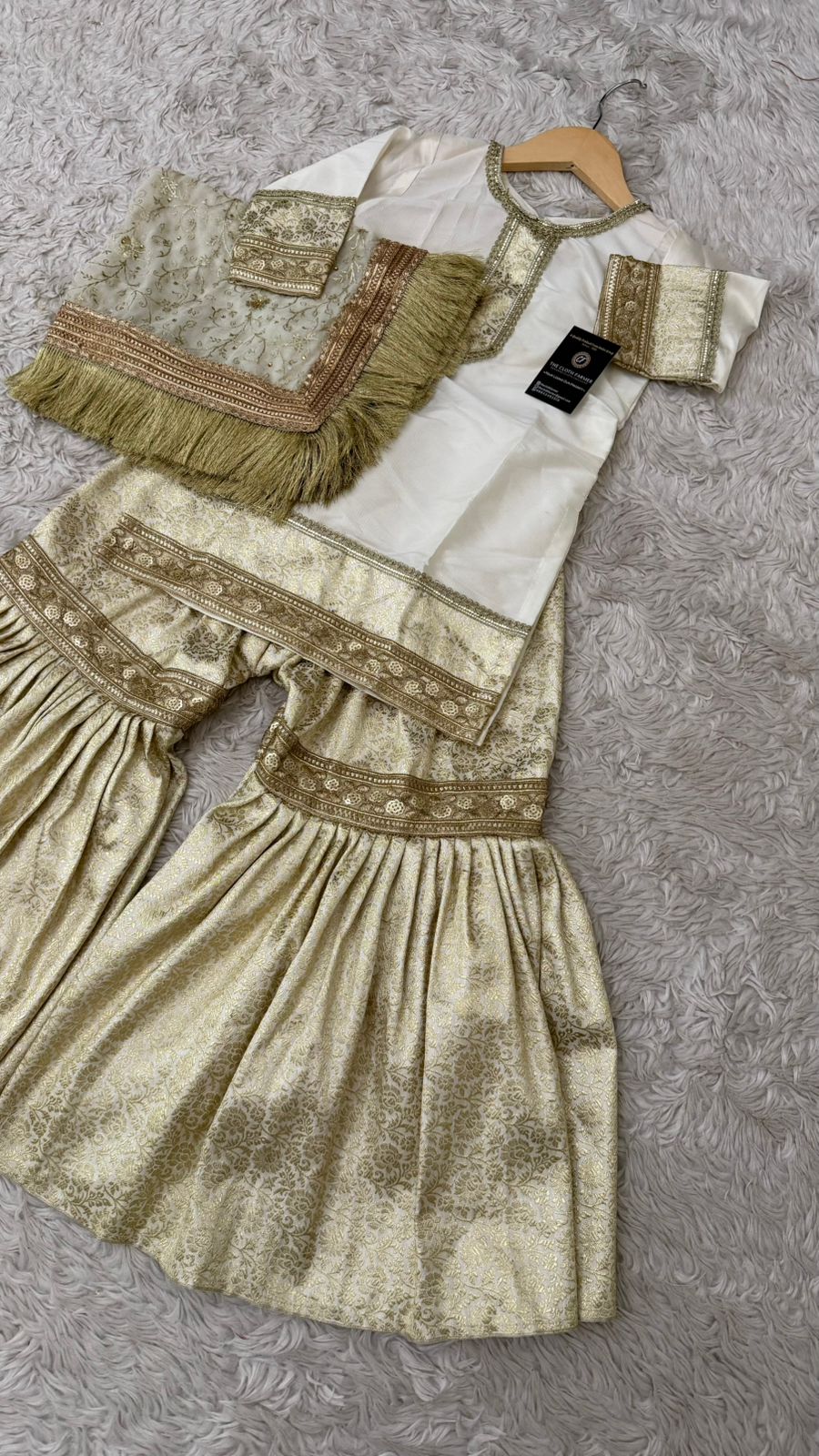 Off white kimkhab gharara for little princess
