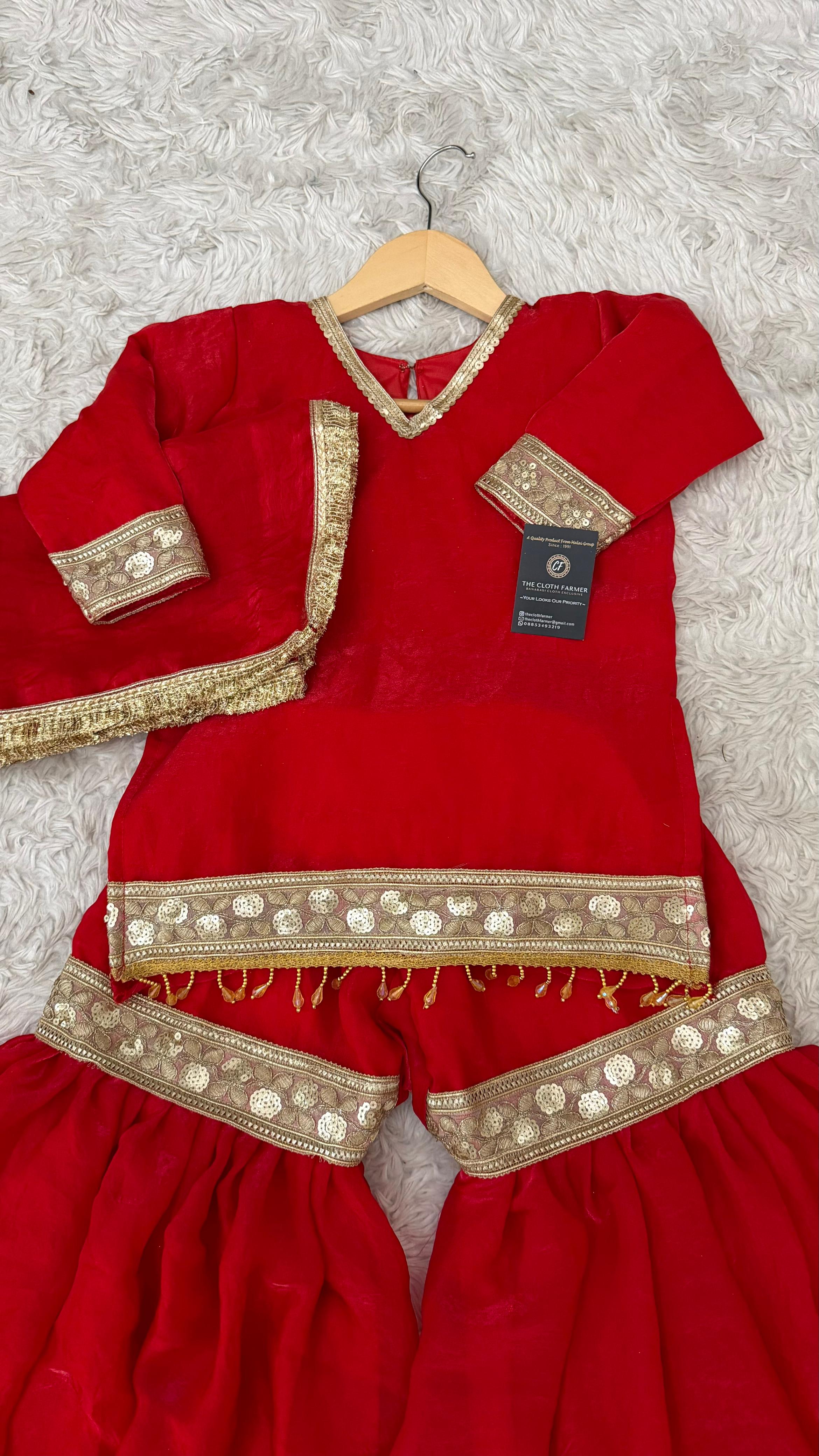 RED SHADE LITTLE PRINCESS GHARARA