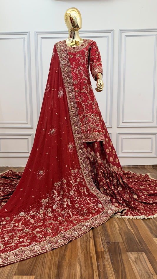MAROON SIGNATURE BRIDAL FARSHI