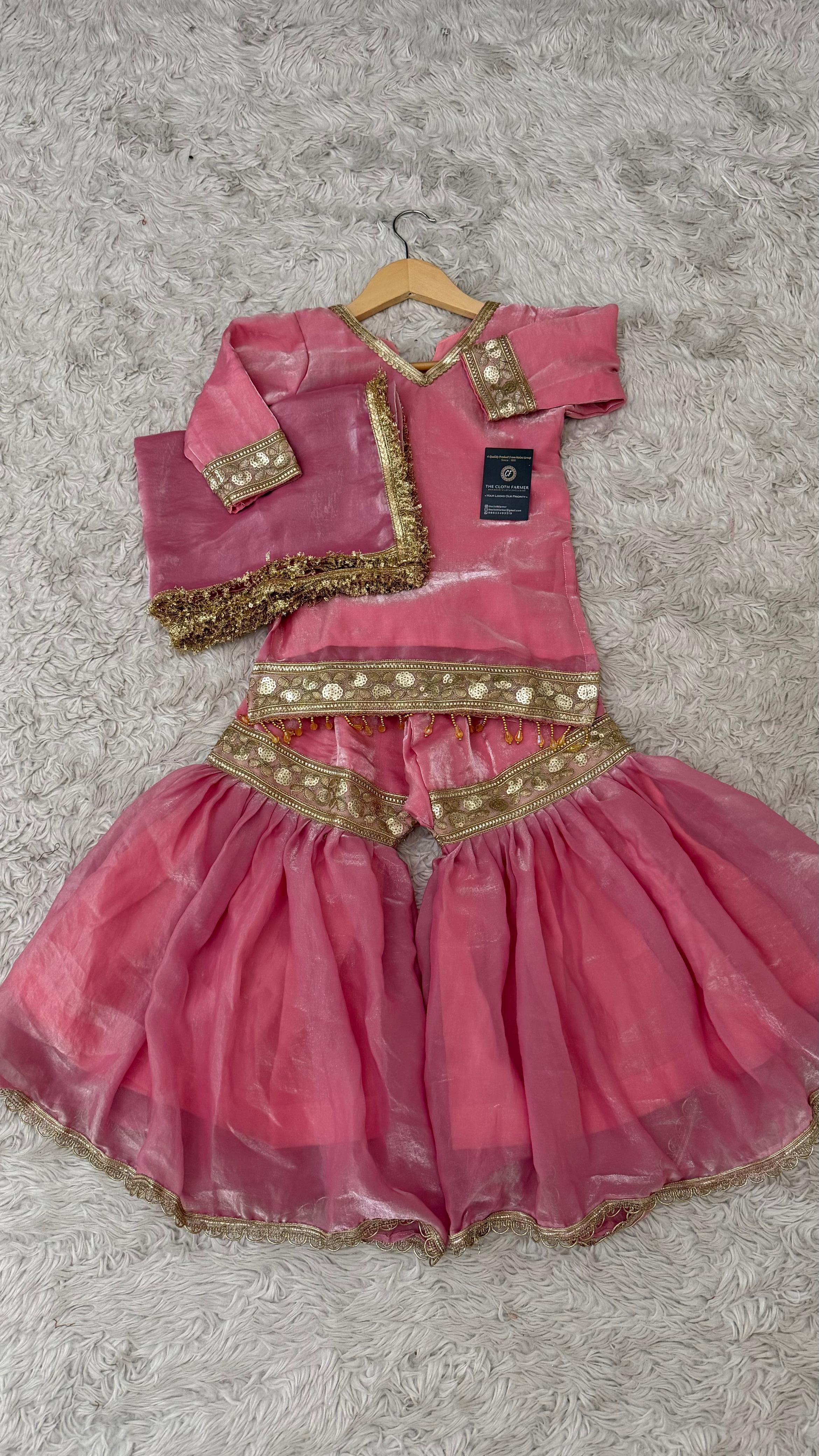 BABY PINK SHADE LITTLE PRINCESS GHARARA